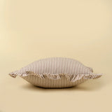 Ruffle Thin Stripe Pillow, Brown 20x20