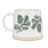 Wide Base Mug with Pinecones