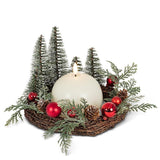 Medium Fir & Ball Candle Ring