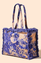Tote bags China Blue Blooms Fringed Box