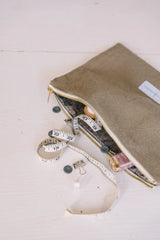 Large Pouch in Organic Lime Green Cotton Canvas