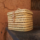 Palm Tree & Leather Basket Elegance