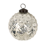 Silverfrost Holiday Ornament Waves , Silver