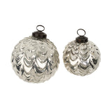 Silverfrost Holiday Ornament Waves , Silver
