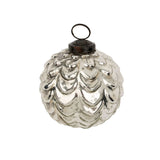 Silverfrost Holiday Ornament Waves , Silver