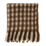 Gingham Wool Blend Throw, Toffee