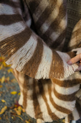 Gingham Wool Blend Throw, Toffee