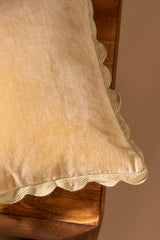 21x12 Velvet Scallop Pillow, Pale Gold