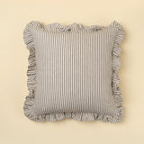 20x20 Ruffle Thin Stripe Pillow, Grey