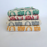 Mustard Handprinted Tea Towel