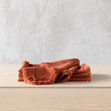 Linen Napkin Terra Fringe MOCKA