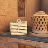 Palm Tree & Leather Basket Elegance