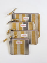 Jaipur Stripe Medium Pouch, India Yellow