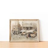 Antique Village Art Print 8x10" with Frame