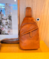 Sling Leather Bag Brown