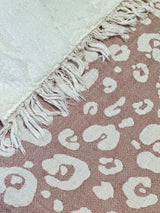 Fleece Lined Throw - Vintage - Java (Pink)