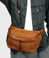 Sling Leather Bag with Cow Head Design LBR