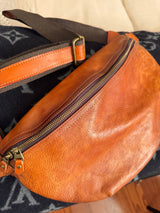 Sling Leather Bag with Cow Head E Design