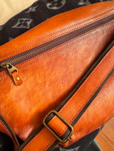 Sling Leather Bag with Cow Head E Design