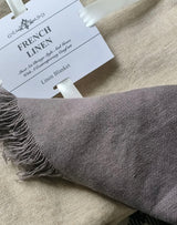 Linen Throw with Fringes Natural Washed