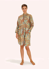 Oversized Shirt Dress - Patterned Palms
