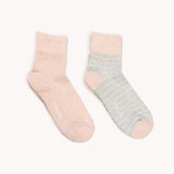 Striped-Solid Pima Blush Socks - Pack of 2