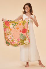 Square 100% Floral Petal Silk