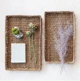 Hand-Woven Water Hyacinth & Rattan Trays