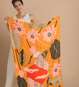 CRANE SUNRISE IN MUSTARD SCARF