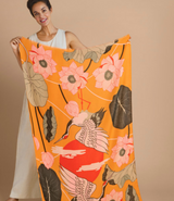 CRANE SUNRISE IN MUSTARD SCARF