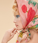 Square 100% Floral Petal Silk