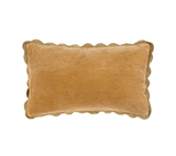21x12 Velvet Scallop Pillow, Pale Gold