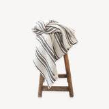 Throw - Crinkle - Charcoal Stripe