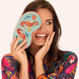 Sparkling Seahorse Luxury Velvet Eye Mask - Aqua