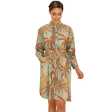 Oversized Shirt Dress - Patterned Palms
