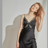 Silk black Lace with butterfly