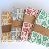 Mustard Handprinted Tea Towel
