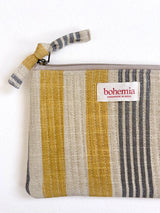 Jaipur Stripe Medium Pouch, India Yellow
