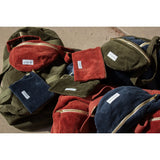 Small Caper Green Cotton Velvet Pouch