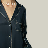 Boyfriend Silk Shirt - Navy