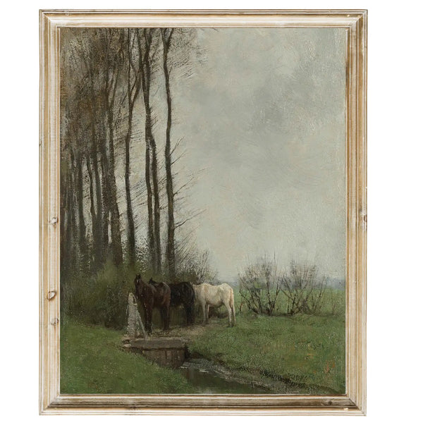 Horses Vintage Art Print 8x10 Frame