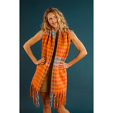 Ishbel Cosy Scarf - Tangerine/Denim