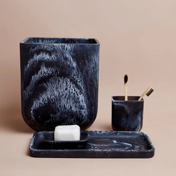 Flow Resin Toothbrush Holder | Ash Black