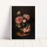 Moody Peonies Vintage Art Print 8x10"