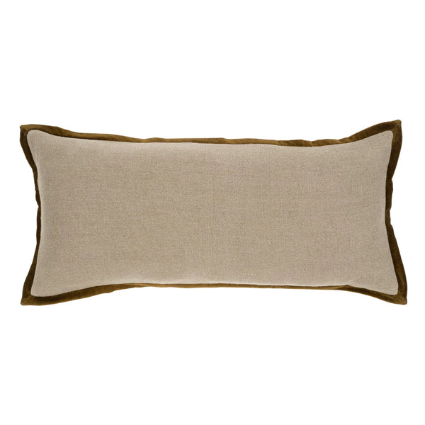 Velvet Trim Pillow Green