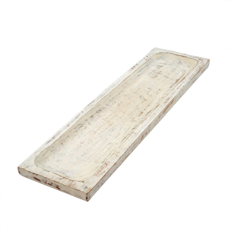 Whitewashed Wooden Tray