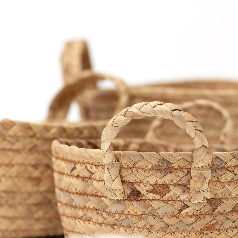Water Hyacinth Round Gift Basket