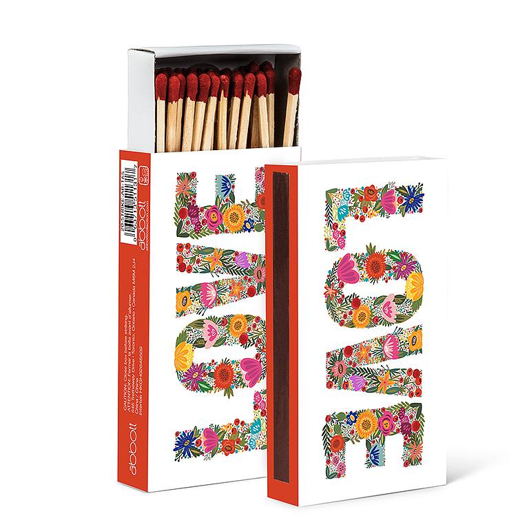 Floral LOVE Matches. 45 Sticks.