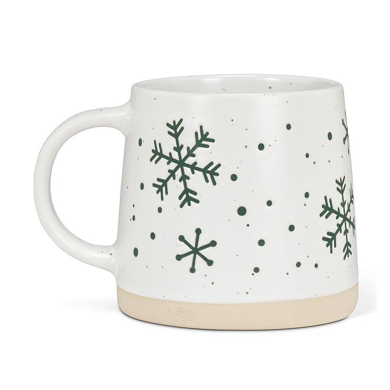 Wide Base Mug with Snowflakes
