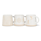 Wide Base Mug with Snowflake Row